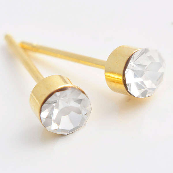 EXQUISITE! 9ct Gold Filled Stud Earrings With Cubic Zirconia Stones (NOT Fusion Or Plated)!