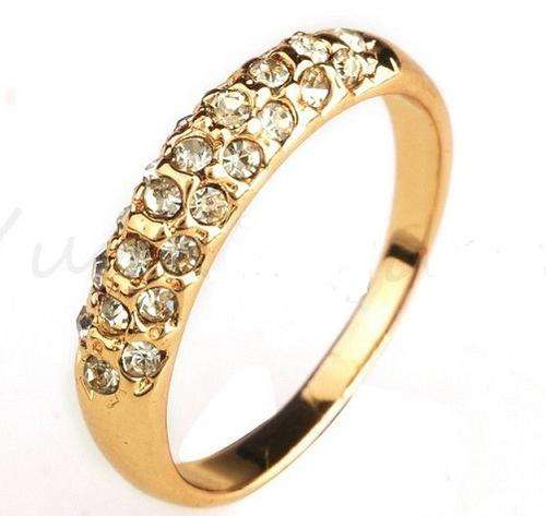 9ct Gold Filled Ring With Cubic Zirconia Stones: Size M 1/2 (6 1/2) (NOT Fusion or Plated)!