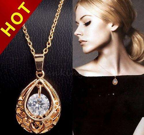 BEAUTIFUL! 9ct Gold Filled With CZ Stone Necklace & Pendant (NOT Fusion Or Plated)!