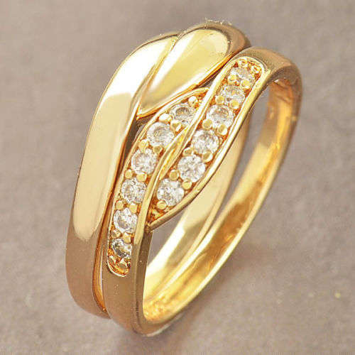 BEAUTIFUL! 9ct Gold Filled Ring Set With Cubic Zirconia Stones (NOT Fusion or Plated)!