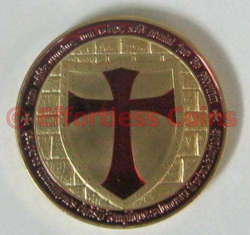 Knight's Medallion. Gold plated! In Coin Box. Really Beautiful!