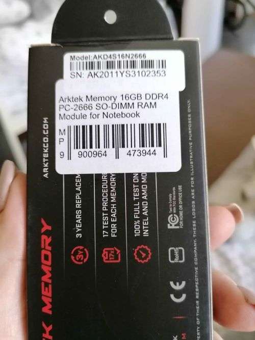 One time bargain - Arktek RAM 16GB DDR4 PC-2666 SO-DIMM NOTEBOOK