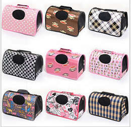 Dog travel carrier small. black with pink polka dots. Please read listing!