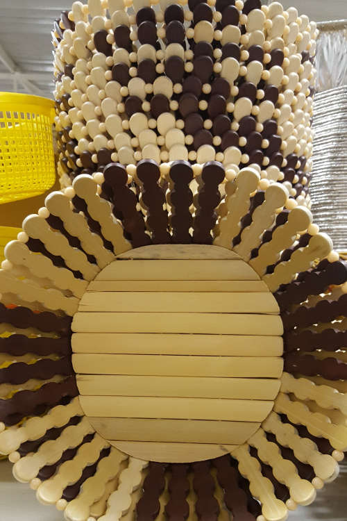 Beautiful wooden serving basket 27cm. Set of 2! Please read listing.