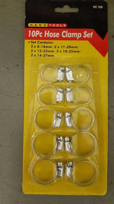10 PC Hose Clamp Set. 5 SETS PER BID!!!. Please read listing!