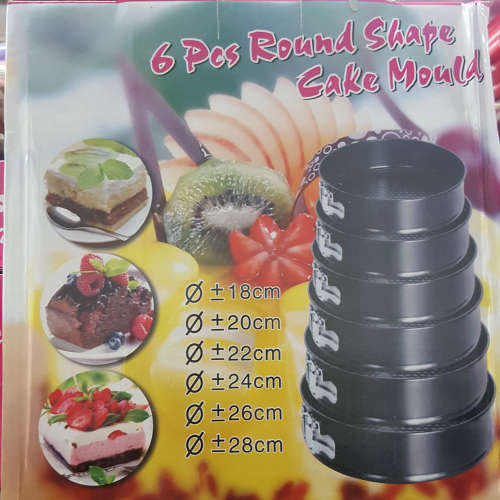 6PC Round Shape Cake Moulds. Please read listing.