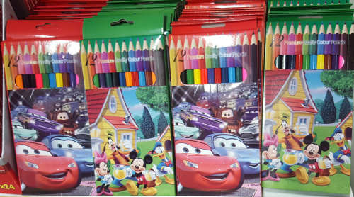 REDUCED TO CLEAR!!! 12 piece color pencils with characters. View other clearance auctions!