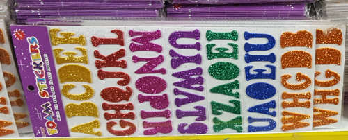 Foam letter glitter stickers. REDUCED TO CLEAR! View other clearance auctions!