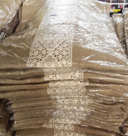 Hessian table runner. View other clearance auctions!