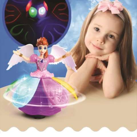 Singing Anna doll with projecting lights. Moves around!