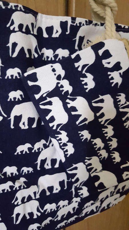 Original Cotton Road Bag- Blue elephants