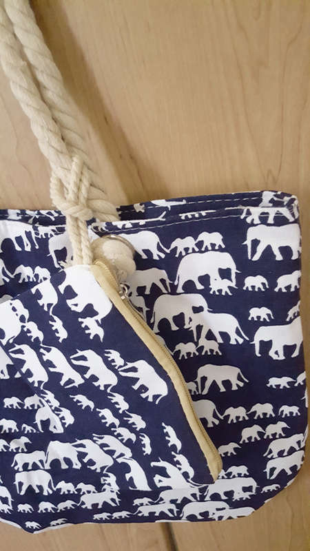 Original Cotton Road Bag- Blue elephants