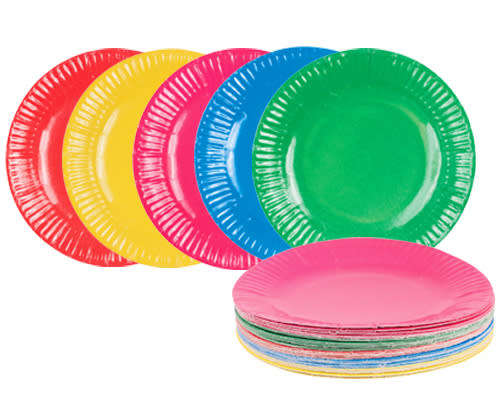 50 Paper Plates. Assorted colors available. ENTERTAIN IN STYLE. X-MAS BARGAINS.