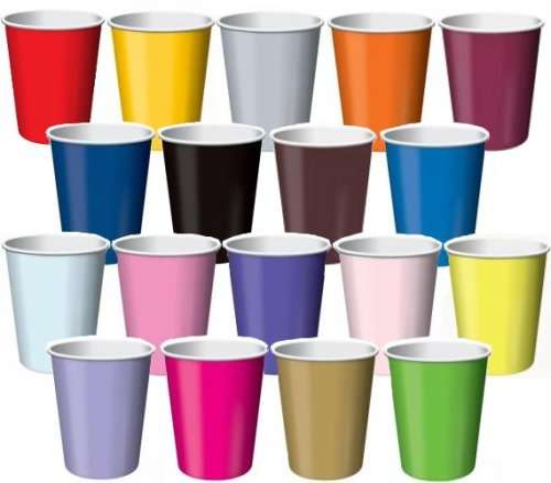 50 Paper Cups. Assorted colors available. ENTERTAIN IN STYLE. X-MAS BARGAINS.