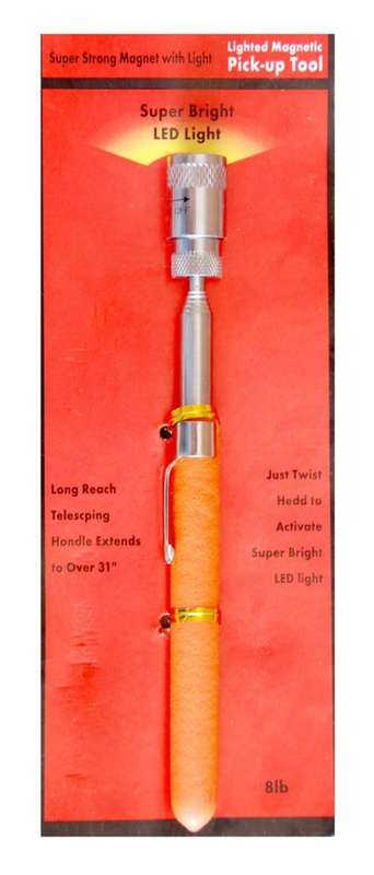 Lighted Magnetic Pick-up tool! Long reach telescopic handle extends to over 31".