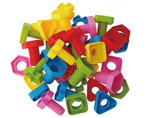 JUMBO bolts and nuts, 50 PIECES- Children`s Educational Toys.
