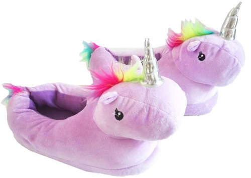 NEW! Super Cute fluffy unicorn slippers. PINK OR WHITE OR PURPLE!! One size fits all.