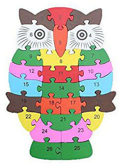 Assorted Wooden 3D Puzzle. Learn Alphabet & Numbers. WHOLESALE listing. (Qty 50 pcs).
