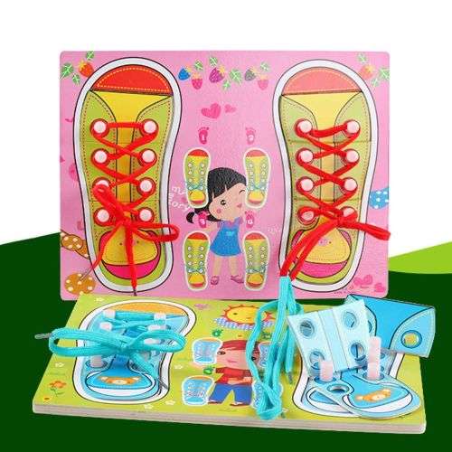 Learn to Tie Shoelaces Puzzle | Pink/Blue