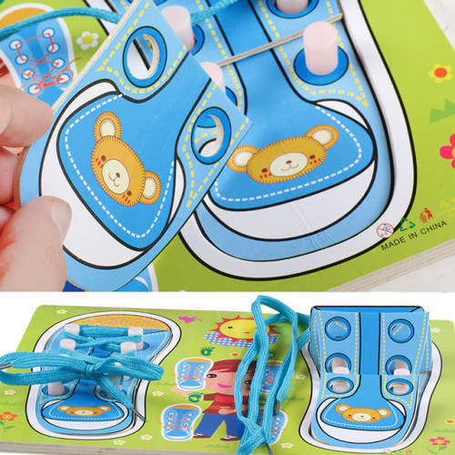 Learn to Tie Shoelaces Puzzle | Pink/Blue