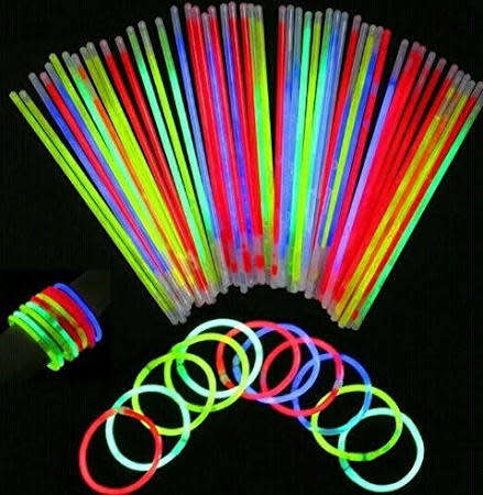 100pc Mixed Colors Glow Sticks With Connectors