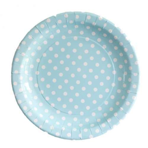 Big Polka Dot Paper Plates. Pink or Blue (10 Pack)
