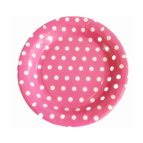 Big Polka Dot Paper Plates. Pink or Blue (10 Pack)