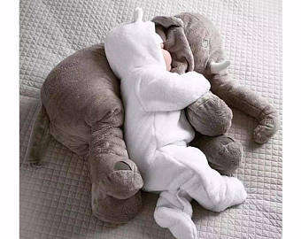 MINI 37cm Elephant Pillow for Baby | Grey