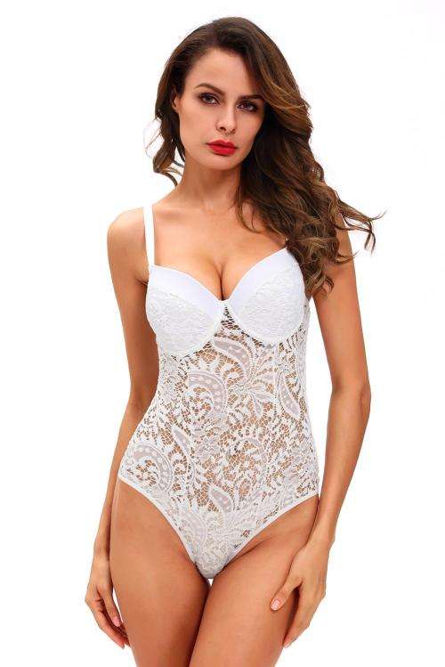 Pretty white Lace teddy (Size S/M)