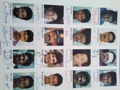 India Cricket Tour Team to South Africa - All original ink signitures