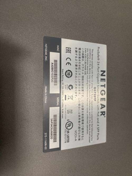 Netgear GS728TP 24-Port Gigabit PoE+ Smart Managed Pro SWITCH W/ 4 SFP