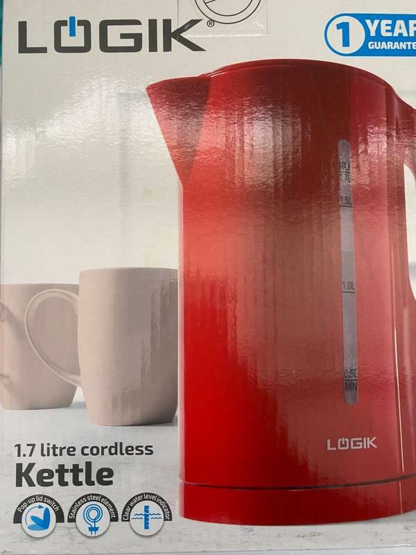 LOGIK 1.7LITRE CORDLESS KETTLE (red)