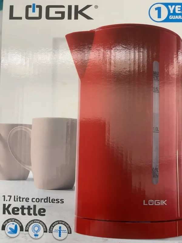LOGIK 1.7LITRE CORDLESS KETTLE (red)