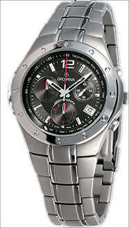 Swiss Watch, Gents Chronograph Grovana Sapphire, Titanium, 50 m waterproof