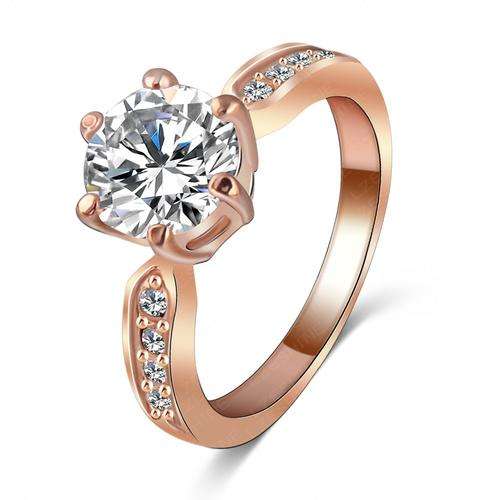18K Rose gold plated Austrian Crystal ring Size 9/8/6