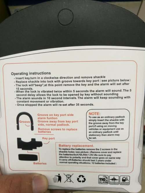 Siren Alarm Lock R43 EACH * 6 UNITS