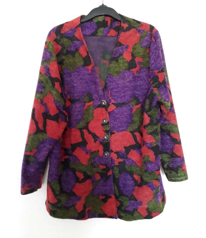 Women's Jacket - Women's Jacket - Floral Red, Green & Purple