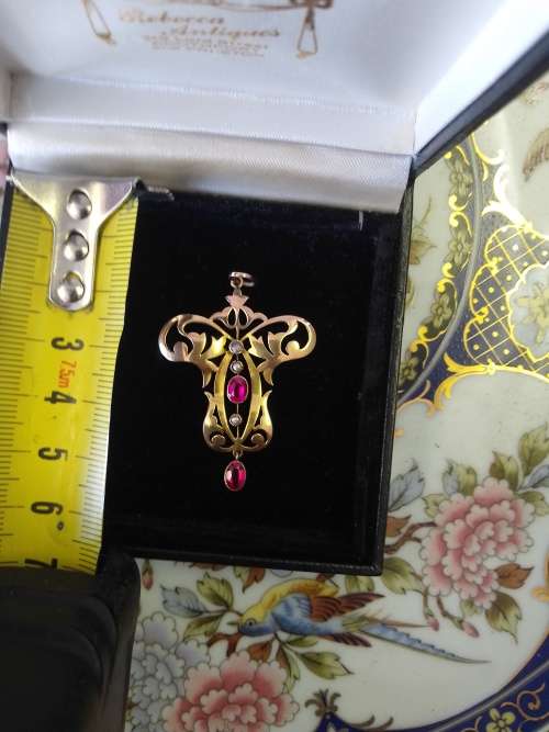 Gold Garnet Pendant