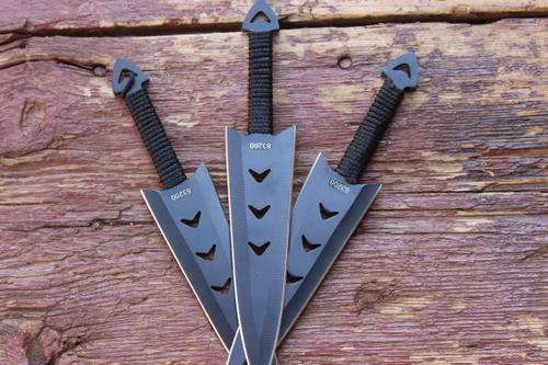 BLACK 3pcs Ninja Knives