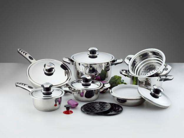 NEW KIRAZ 16 pc 18/10 Stainless Steel cookware - HEAVY BOTTOM ** QUALITY POT SET***