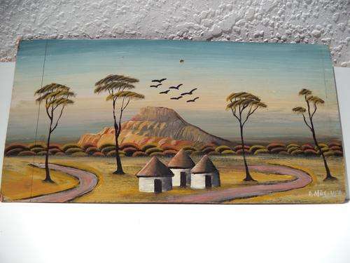Very old oil paintingof a Farmstead