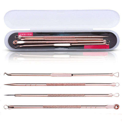 4Pcs/set Pimple Blemish Blackhead Comedone Acne Extractor Remover Tools Needles