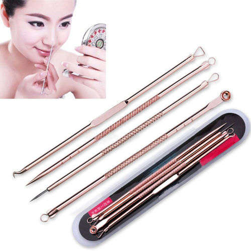 4Pcs/set Pimple Blemish Blackhead Comedone Acne Extractor Remover Tools Needles