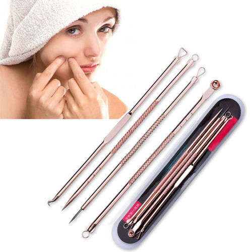 4Pcs/set Pimple Blemish Blackhead Comedone Acne Extractor Remover Tools Needles