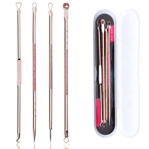 4Pcs/set Pimple Blemish Blackhead Comedone Acne Extractor Remover Tools Needles