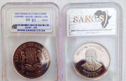 SANGS GRADED - MILLENNIUM ICONS MANDELA COIN