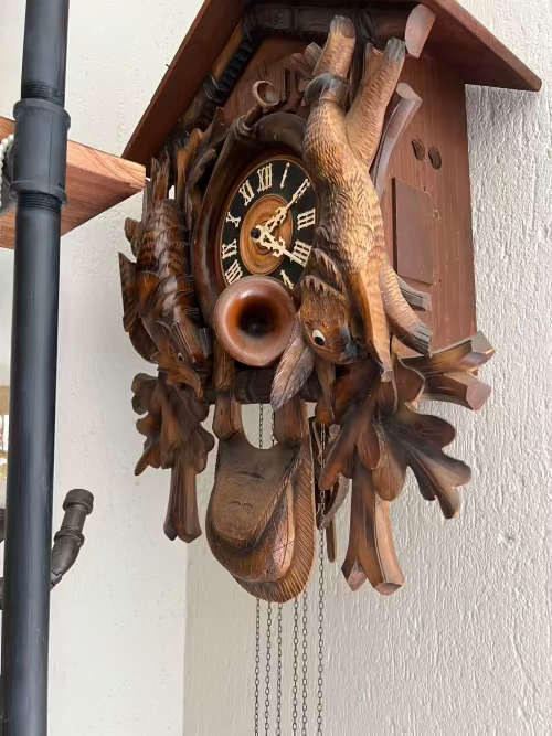 Antique black forest cuckoo clock  !Hunters !Stunning! Rare !