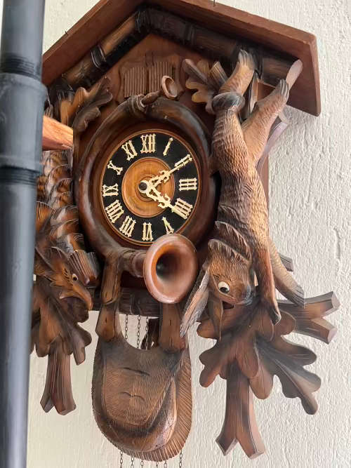 Antique black forest cuckoo clock  !Hunters !Stunning! Rare !