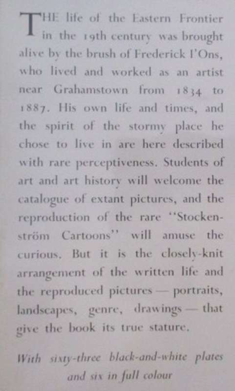 FREDERICK I'ONS ARTIST. By J J Redgrave & E Bradlow