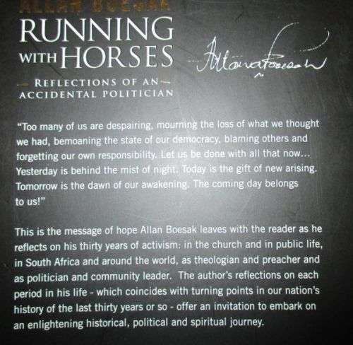 RUNNING WITH HORSE By Allan Boesak